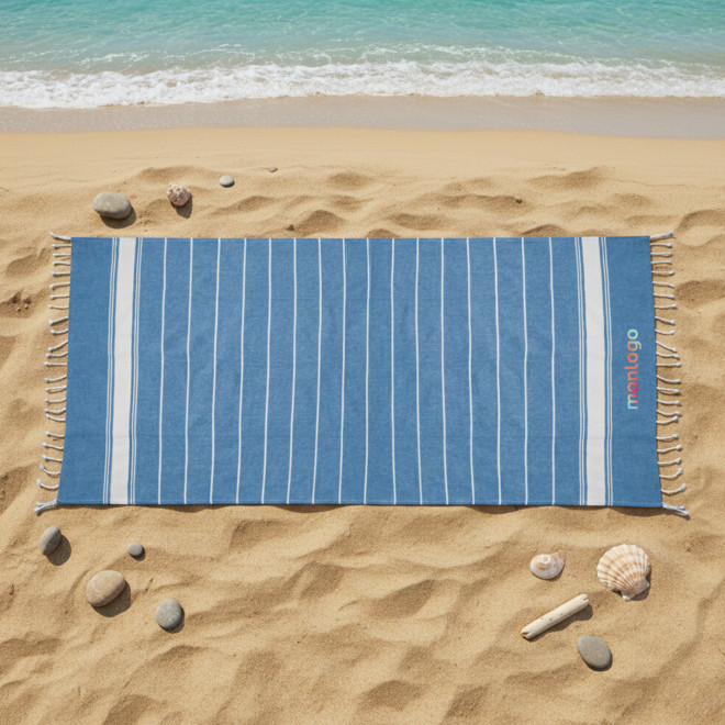 PAREO/FOUTA PERSONNALISABLE 'HORTENSE 180 P.RAYURES'