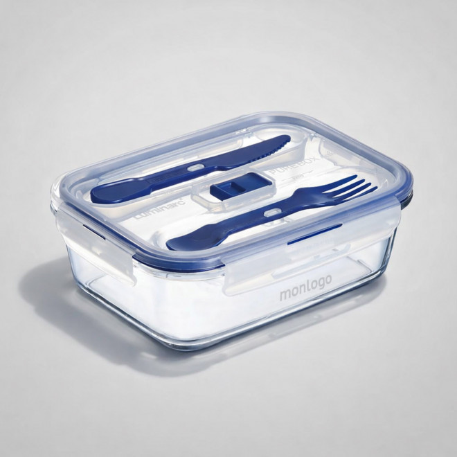 LUNCH BOX EN VERRE LUMINARC 1.2L PERSONNALISABLE 'PURE BOX ACTIVE'