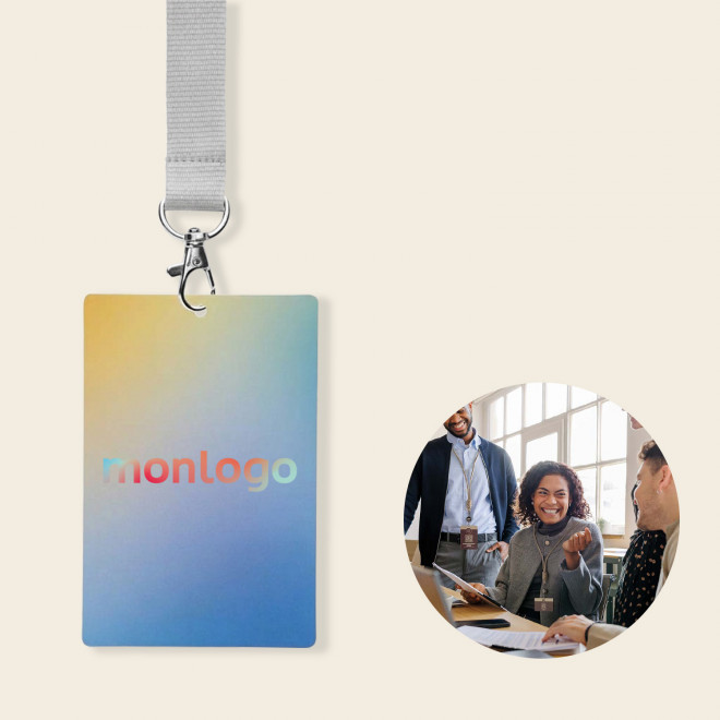 BADGE EN PAPIER 12x8CM PERSONNALISE 'BADGOS'