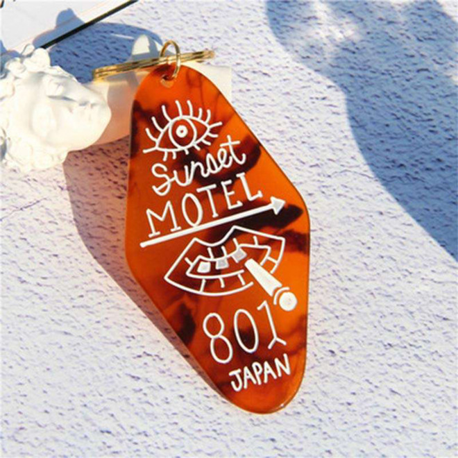 PORTE CLE PERSONNALISABLE MOTEL ACRYLIQUE 'SYDNEY DEGRADE'