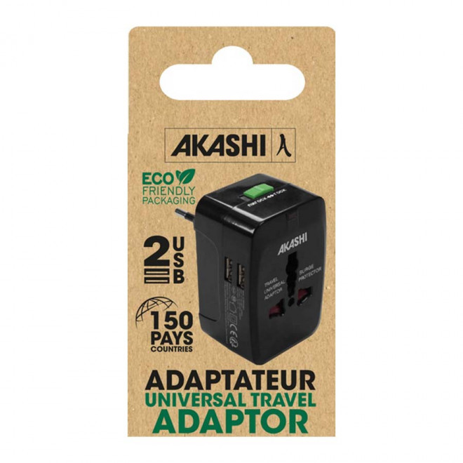 ADAPTATEUR DE VOYAGE PERSONNALISÉ USB 'TRAVLY'
