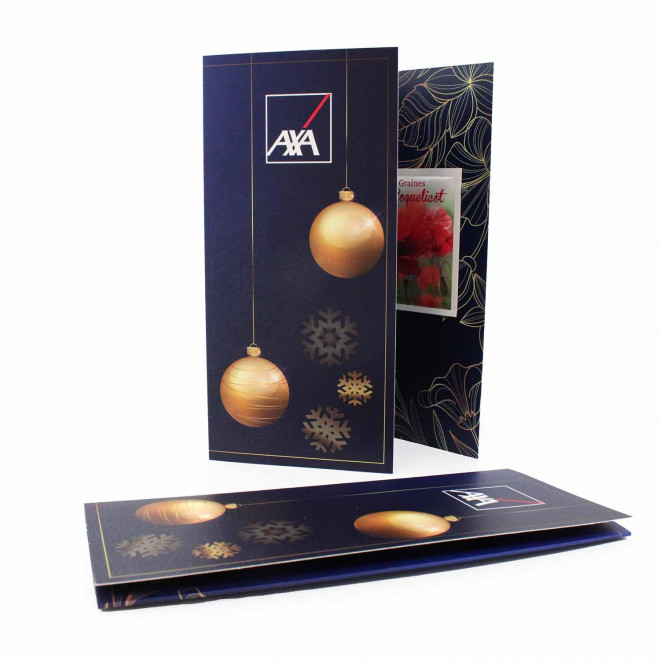 CARTE 3 VOLETS AVEC GRAINES PERSONNALISABLE 'POUVOI'