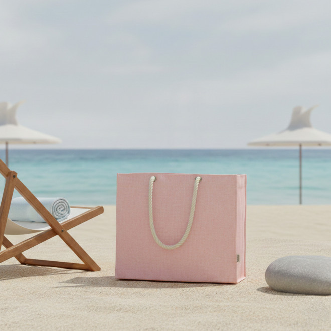 SAC DE PLAGE EN COTON RECYCLE PERSONNALISABLE 'BAYSIDE'