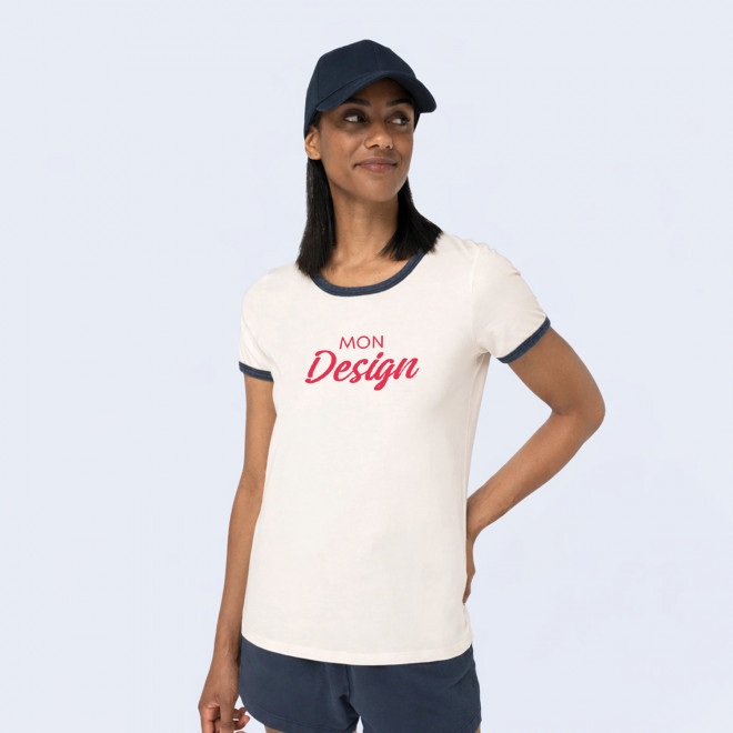 TEE SHIRT CONTRASTE FEMME PERSONNALISE 'RINGA'