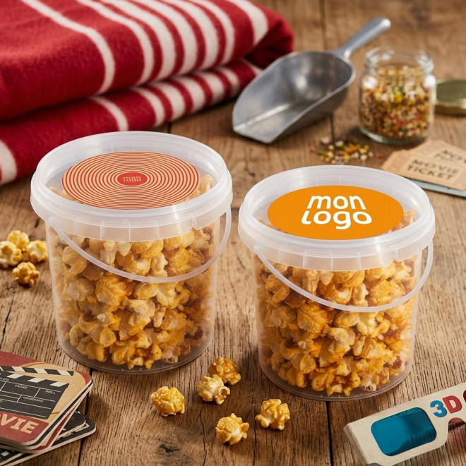 SCEAU PERSONNALISABLE AVEC ANSE DE POP CORN 'POP IT'