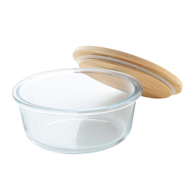 LUNCH BOX EN VERRE ET BAMBOU PERSONNALISABLE 'BUCATI ROND'