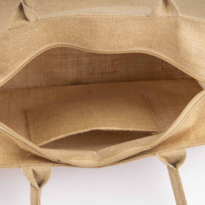 SAC EN JUTE PERSONNALISABLE AVEC FERMETURE 'KAS'