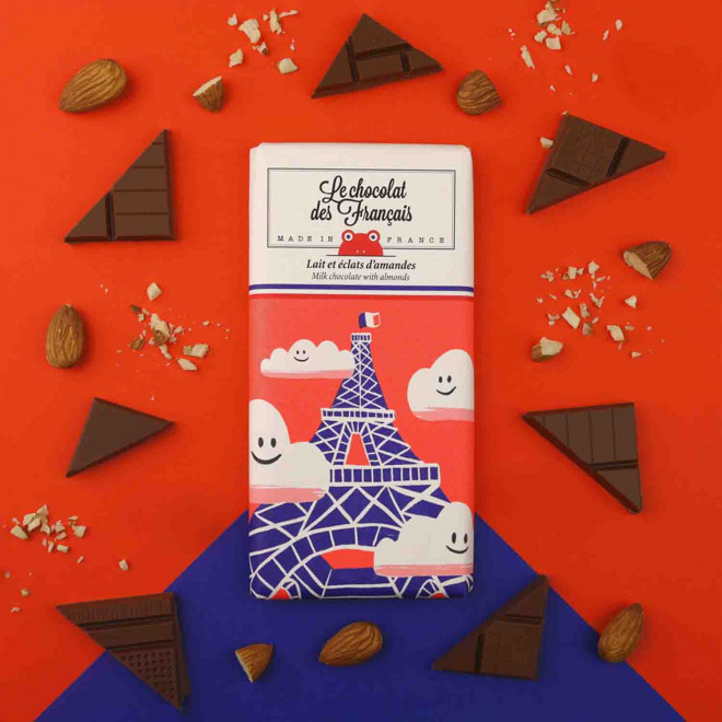 TABLETTE DE CHOCOLAT AU LAIT PUBLICITAIRE LE CHOCOLAT DES FRANCAIS  'CHOFI'