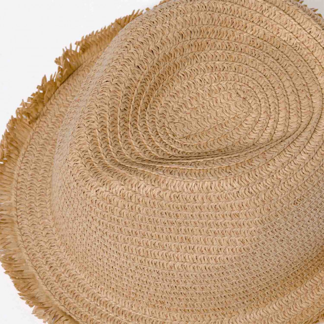 CHAPEAU PAILLE BORDURES FRANGES PERSONNALISABLE 'HARMONA'