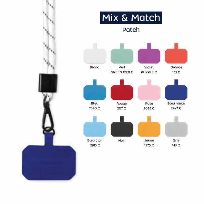 TOUR DE COU TELEPHONE CORDON PERSONNALISABLE 'MOBILA RPET MIX&MATCH'