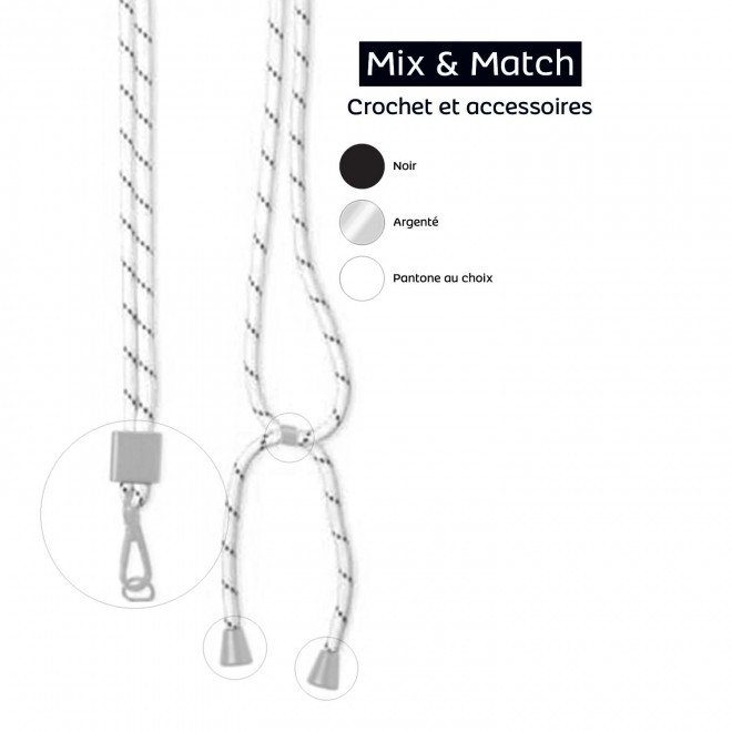 TOUR DE COU TELEPHONE CORDON PERSONNALISABLE 'MOBILA RPET MIX&MATCH'