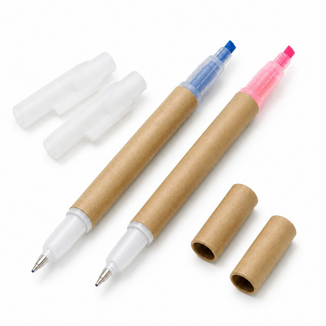 STYLO ET SURLIGNEUR PERSONNALISABLE 'RIO DUO CARTON'