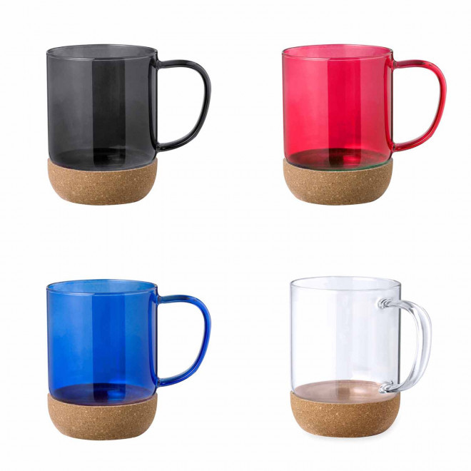 MUG VERRE ET LIEGE PERSONNALISABLE 'MERLINO POIGNEE'