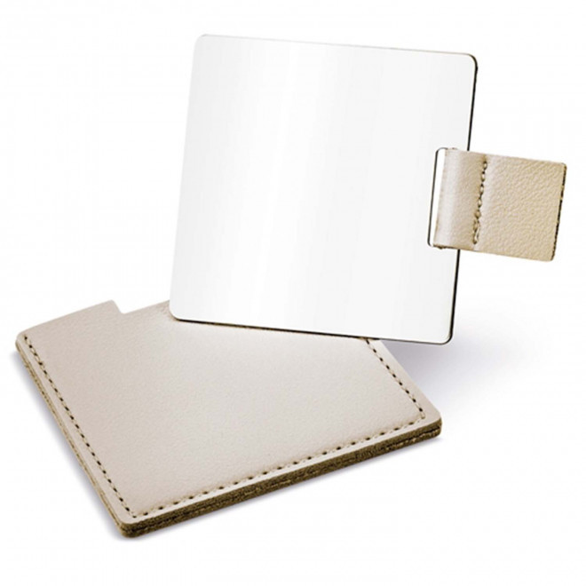 MIROIR EN ACIER AVEC POCHETTE PERSONNALISABLE 'RUFLET'