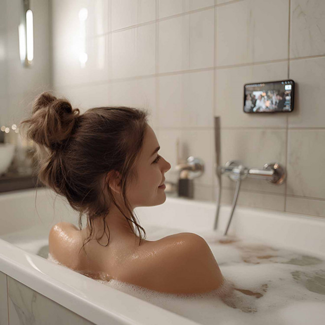 SUPPORT TELEPHONE PERSONNALISABLE  VENTOUSE 'MINOUCHE'