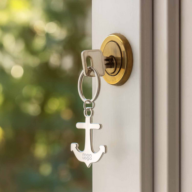 PORTE CLE EN METAL PERSONNALISE 'METALO ANCRE'