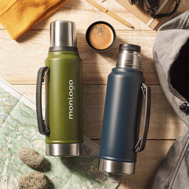 BOUTEILLE ISOTHERME PERSONNALISABLE GOBELET 1L 'NAYMI'