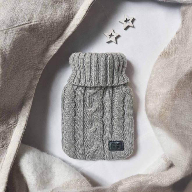 BOUILLOTTE PERSONNALISABLE HOUSSE TRICOTE 450ML 'DOULEY'