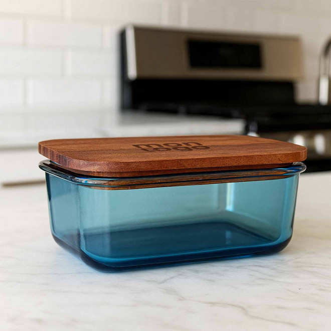 LUNCH BOX PERSONNALISABLE EN VERRE NERVUREE 'BUCATI GLASS'