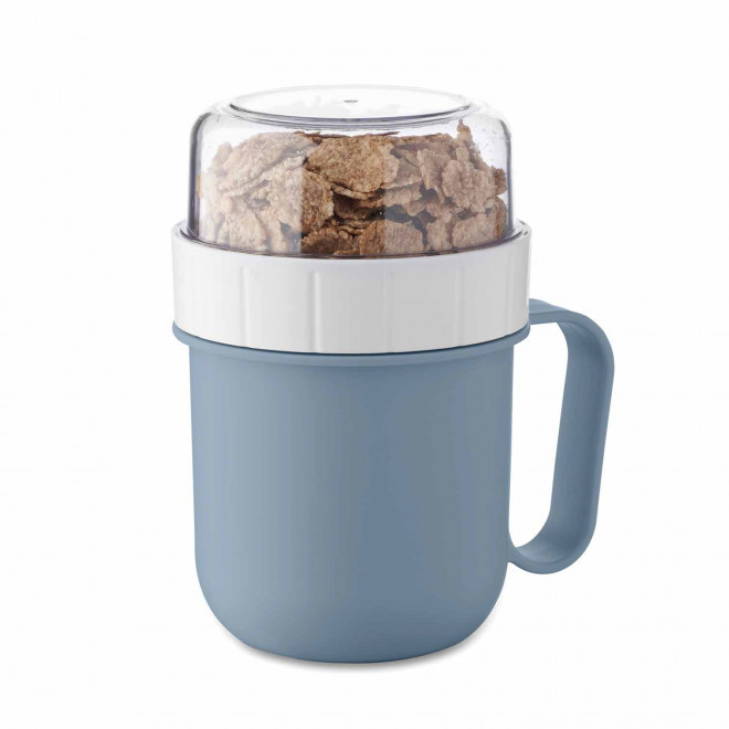 MUG PERSONNALISABLE EN PP AVEC COMPARTIMENT 450ML 'MOUSLI'