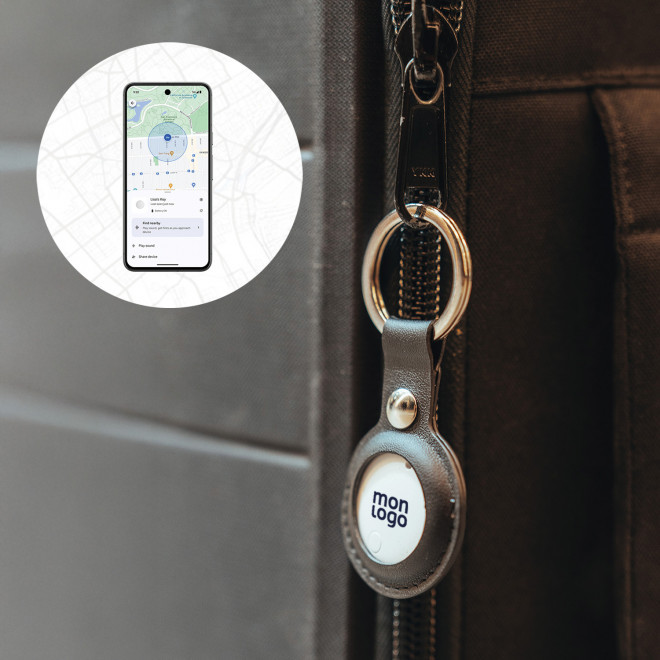 PORTE CLE PERSONNALISABLE GEOLOCALISABLE 'KEYFIND DUAL'