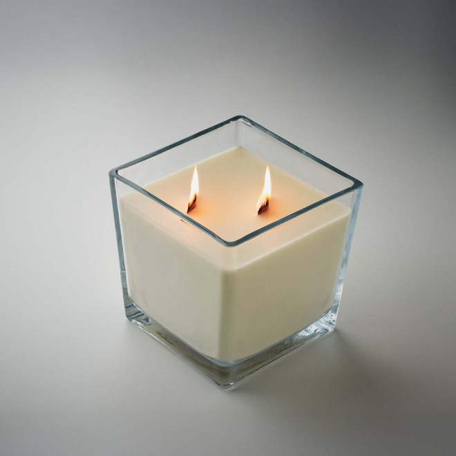 BOUGIE PARFUMEE MECHE BOIS PERSONNALISABLE 'BANILBO L'