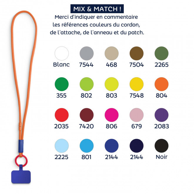 TOUR DE COU TELEPHONE PERSONNALISABLE 'TUBULO'