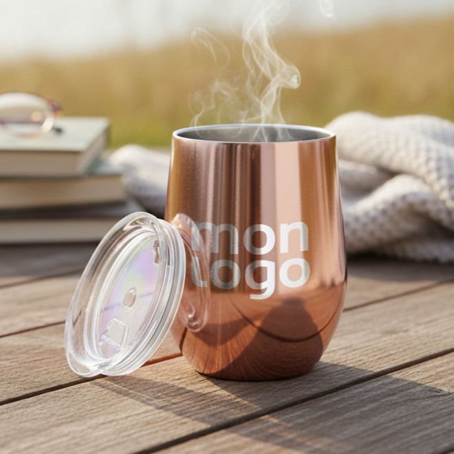 MUG ISOTHERME 350ML PERSONNALISABLE 'GOUGA RECYCLE GOLD'