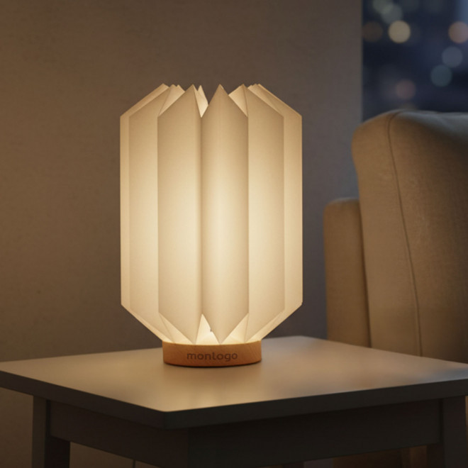 LAMPE LED PERSONNALISABLE EN PAPIER PLIABLE 'AURA'
