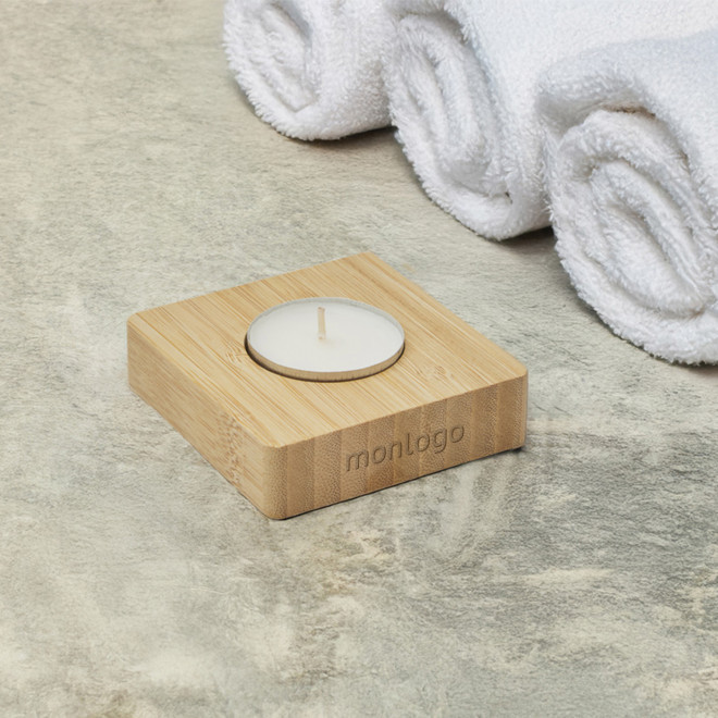 PHOTOPHORE EN BAMBOU PERSONNALISABLE 'ROMAN'