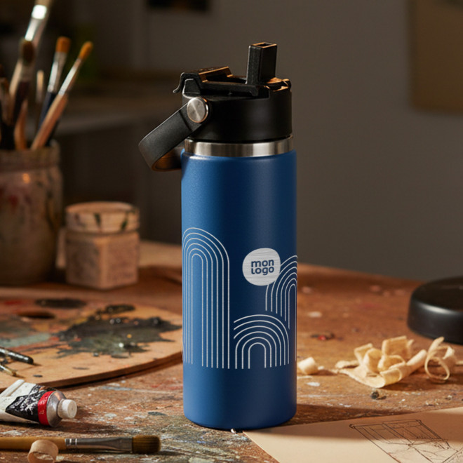 GOURDE ISOTHERME PAILLE 500ML 'FRAG POIGNEE'