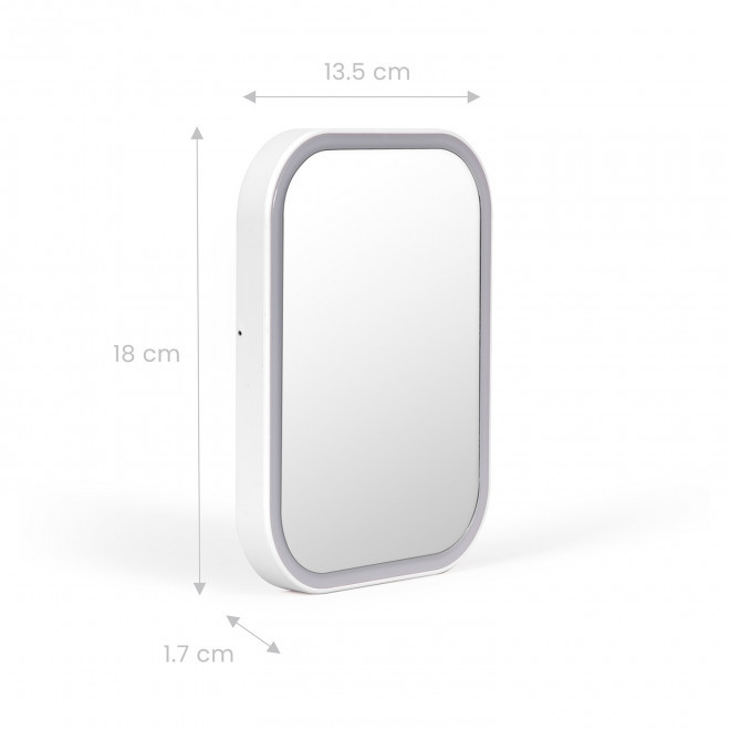 MIROIR LUMINEUX LED RECHARGEABLE PERSONNALISE 'LIAGE'