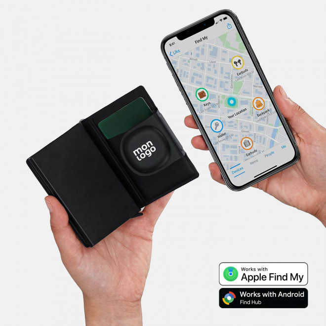 PORTE CARTES GEOLOCALISABLE PERSONNALISE 'KREWO'