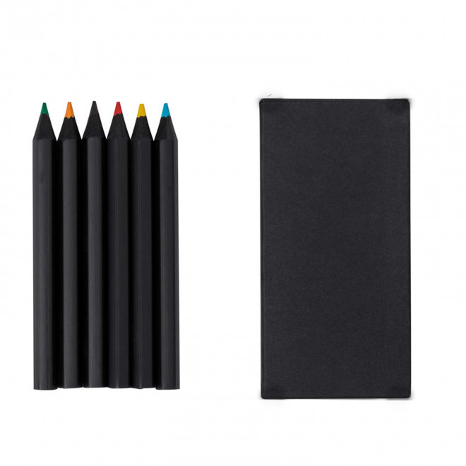 SET DE CRAYONS DE COULEUR PERSONNALISABLE 'CORDOU BLACK'