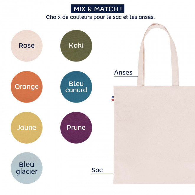 SAC PERSONNALISABLE COTON MIF MIX & MATCH 'NOEMIE 150' 
