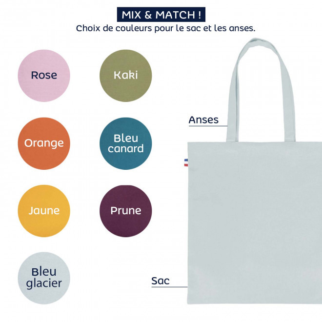 SAC PERSONNALISABLE COTON MIF MIX & MATCH 'NOEMIE 240'