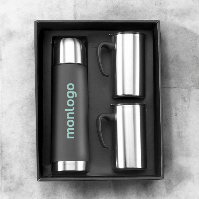 COFFRET BOUTEILLE ISOTHERME PERSONNALISABLE 'ZENIO'