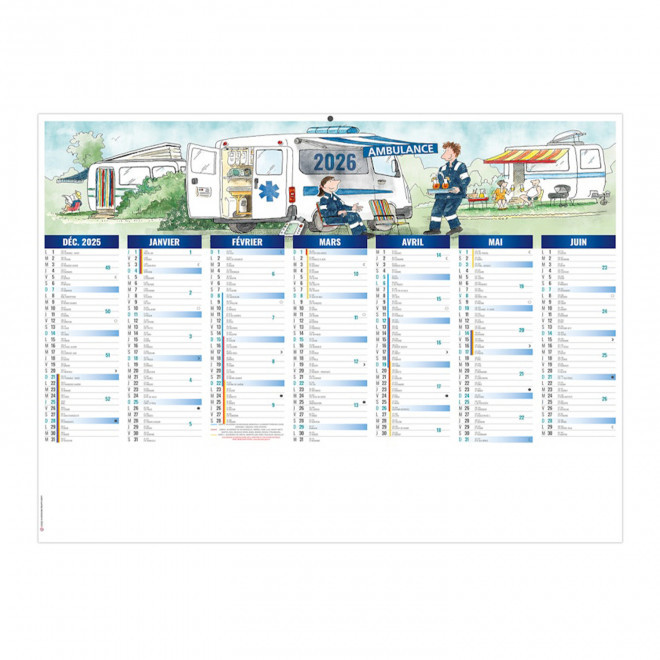 CALENDRIER BANCAIRE ILLUSTRE PERSONNALISABLE 'MEDICA'