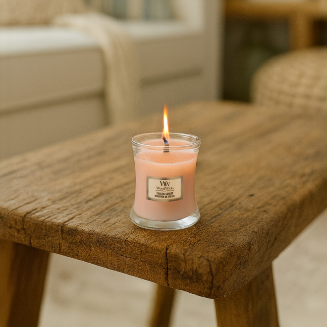 BOUGIE PARFUMEE MECHE BOIS 'WOODWICK MINI'