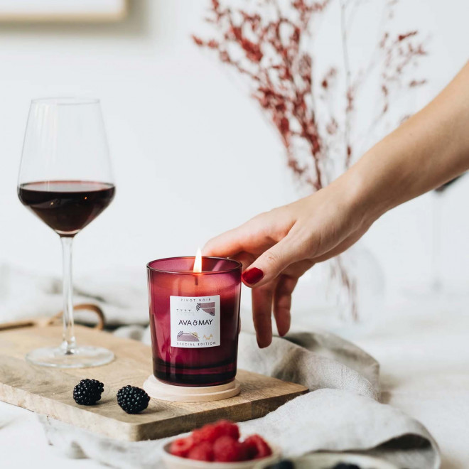 BOUGIE PARFUMEE VERRE ET BAMBOU PERSONNALISABLE 'AVA MAY'