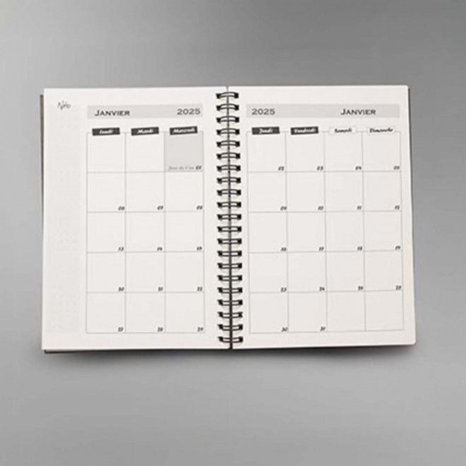 AGENDA MENSUEL PERSONNALISABLE 'CANVO SPIRALE'
