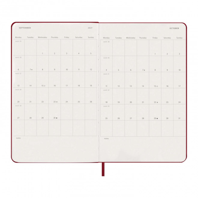 AGENDA JOURNALIER 13X21 RIGIDE PERSONNALISABLE 'MOLESKINE RIGIDE'