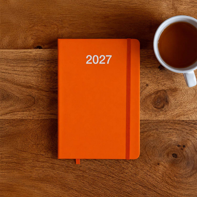 AGENDA JOURNALIER A5 RIGIDE PU PERSONNALISABLE 'MARCHO'