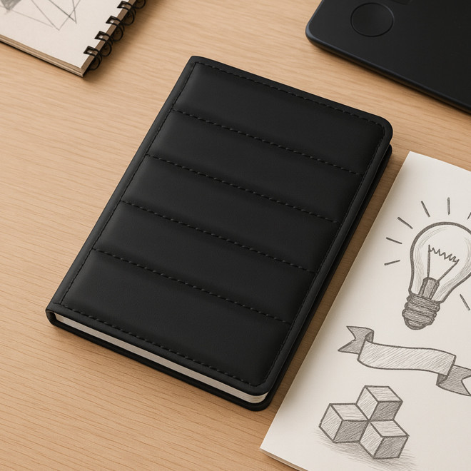 CARNET A5 PU MATELASSE PERSONNALISABLE 'MATI'