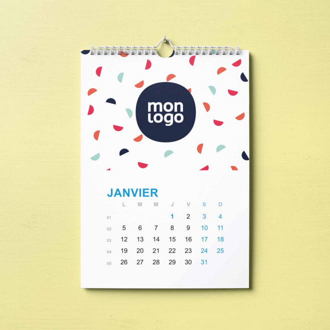 CALENDRIER MURAL SPIRALES RECYCLE PERSONNALISABLE 'ALMANI'