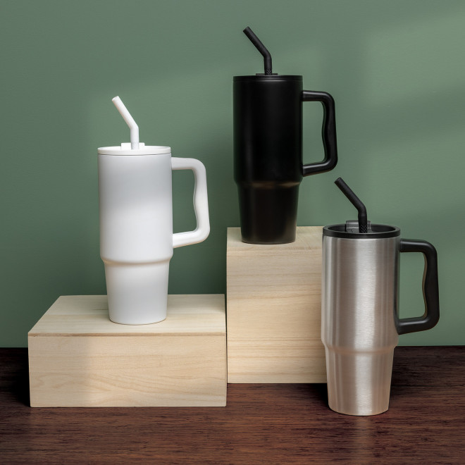 MUG ISOTHERME PERSONNALISABLE 900ML 'TENDENZI INOX'