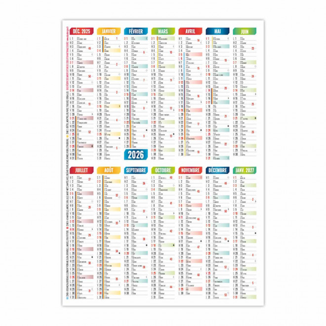 CALENDRIER POCHE ILLUSTRE PERSONNALISABLE 'FOLDO'