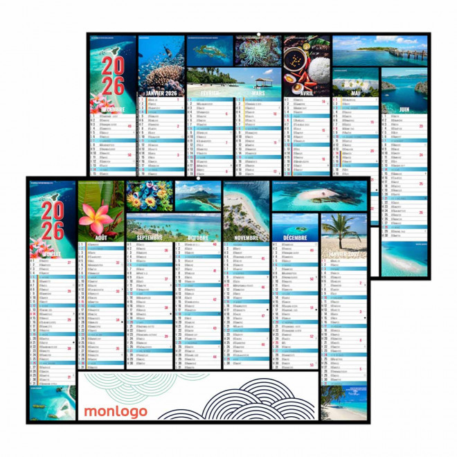CALENDRIER BANCAIRE ILLUSTRE PERSONNALISABLE 'JEANNE'