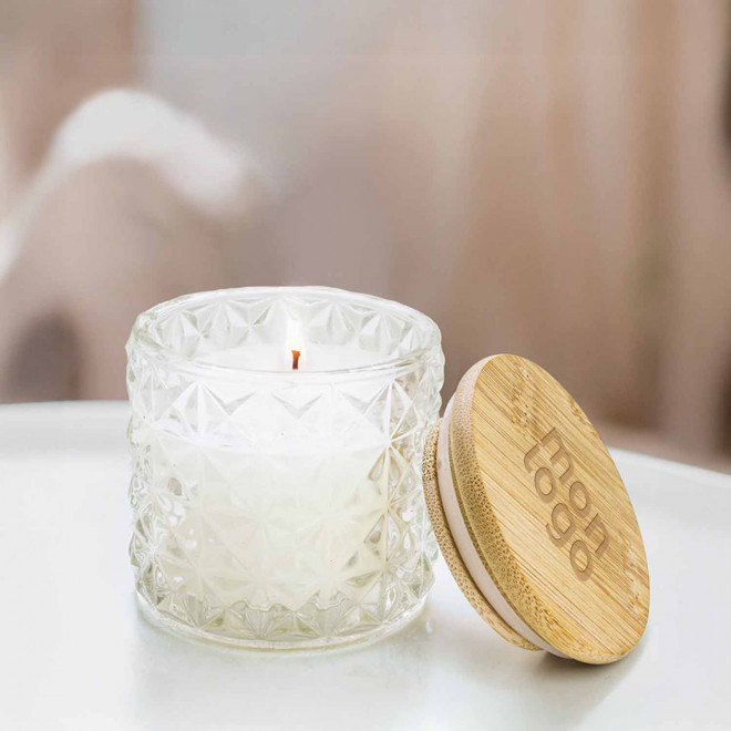 BOUGIE PARFUMEE PERSONNALISEE POT EN VERRE 'MUSANI'