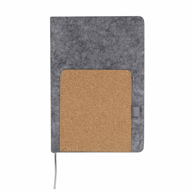 CARNET EN FEUTRE RPET PERSONNALISABLE AVEC POCHE 'LIBRA'